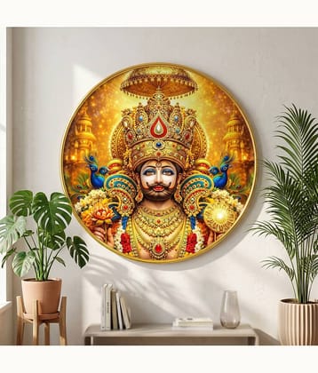 Livin'luxe Khatu Shyam Ji Royal Wall Painting with PVC Round Frame