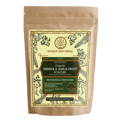 Khadi Natural Organic Henna & Amla Fruit Powder For Hair Care - 100% Natural - 100gm
