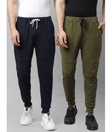 Rigo Multi Cotton Plain Joggers Pack of 2