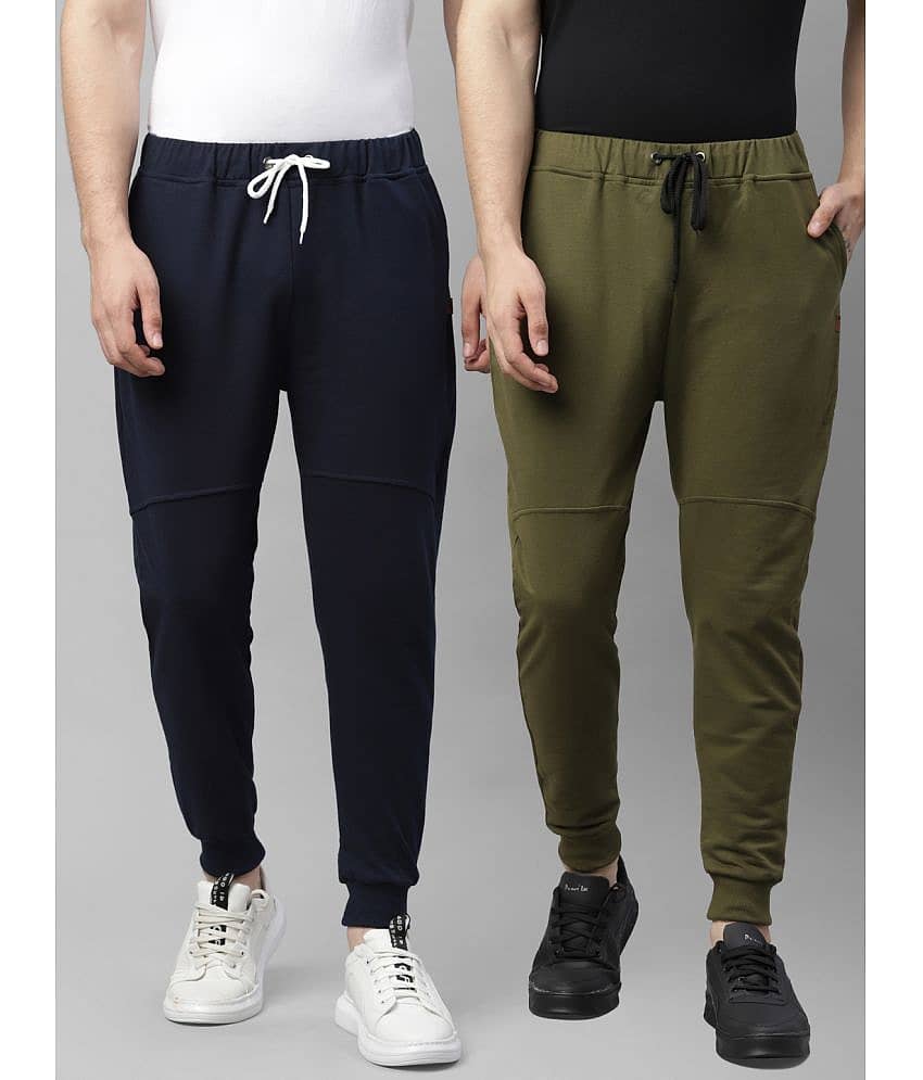 Rigo Multi Cotton Plain Joggers Pack of 2