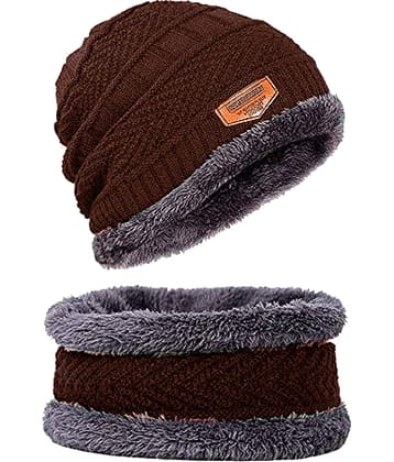 Infispace Brown Cotton Women's Cap ( Pack of 1 )