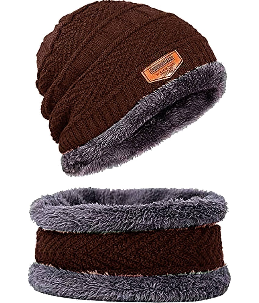 Infispace Brown Cotton Women's Cap ( Pack of 1 )