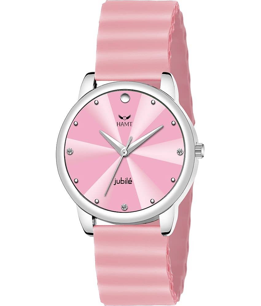 HAMT Pink Silicon Analog Womens Watch