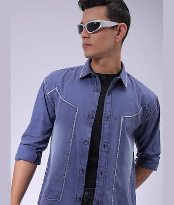 The Indian Garage Co Men Cutaway Collar Solid Cotton Casual Shirt