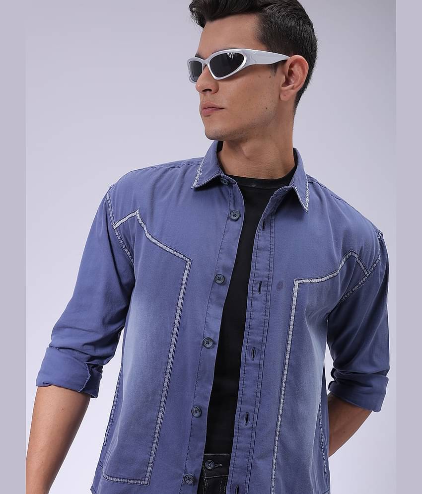 The Indian Garage Co Men Cutaway Collar Solid Cotton Casual Shirt