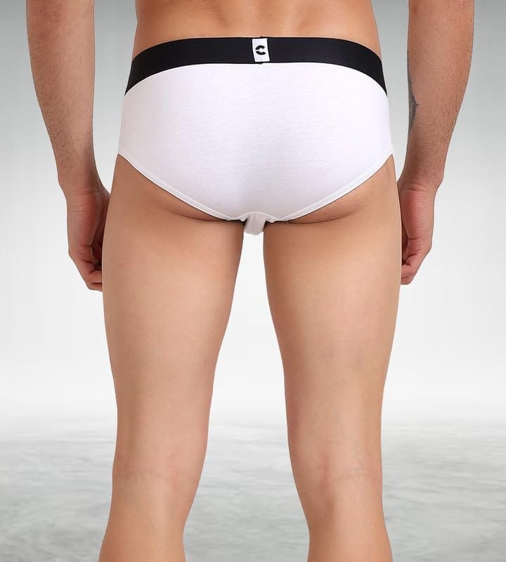 FREECULTR Men's Underwear Organic Cotton (Ultrasoft Waistband) Premium Snug-Fit Brief Pack of 1-White