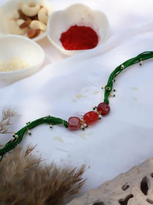 Haroon Green Rakhi-Red