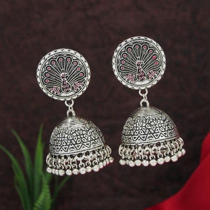 Antique Gold/Silver Plated Multicoloured Jhumki Earring- AER 3184