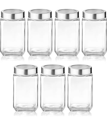 Treo by Milton Cube Storage Jar 800 ml, Set of 7,Transparent | BPA Free | Storage Jar | Kitchen Organizer | Air Tight | Modular | Multipurpose Jar