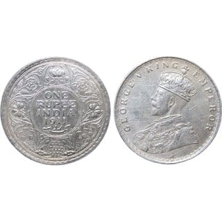 One Rupee 1911 British India King George V Silver plated Collectible Coin