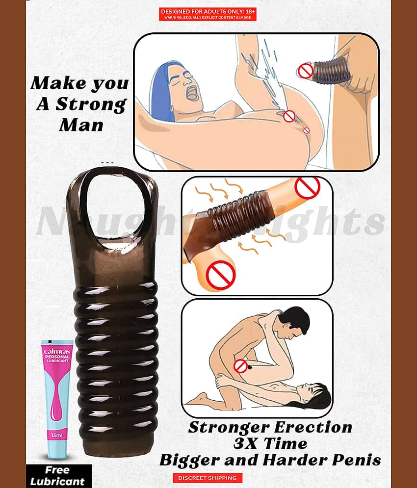 Skin Safe Open End Double Entry Penis Cover For Extra Sex Time And Stronger Erection By Naughty Nights + Free Lubricant
