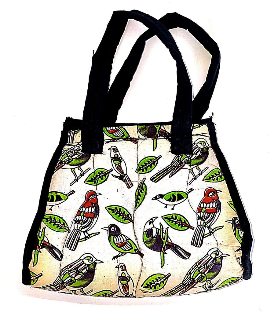 **Birds of Paradise kalankari Handbag**