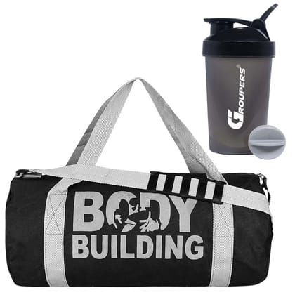 GROUPERS Duffle PU Leather Bag with Shaker Bottle-400mllDuffle Bags Travel