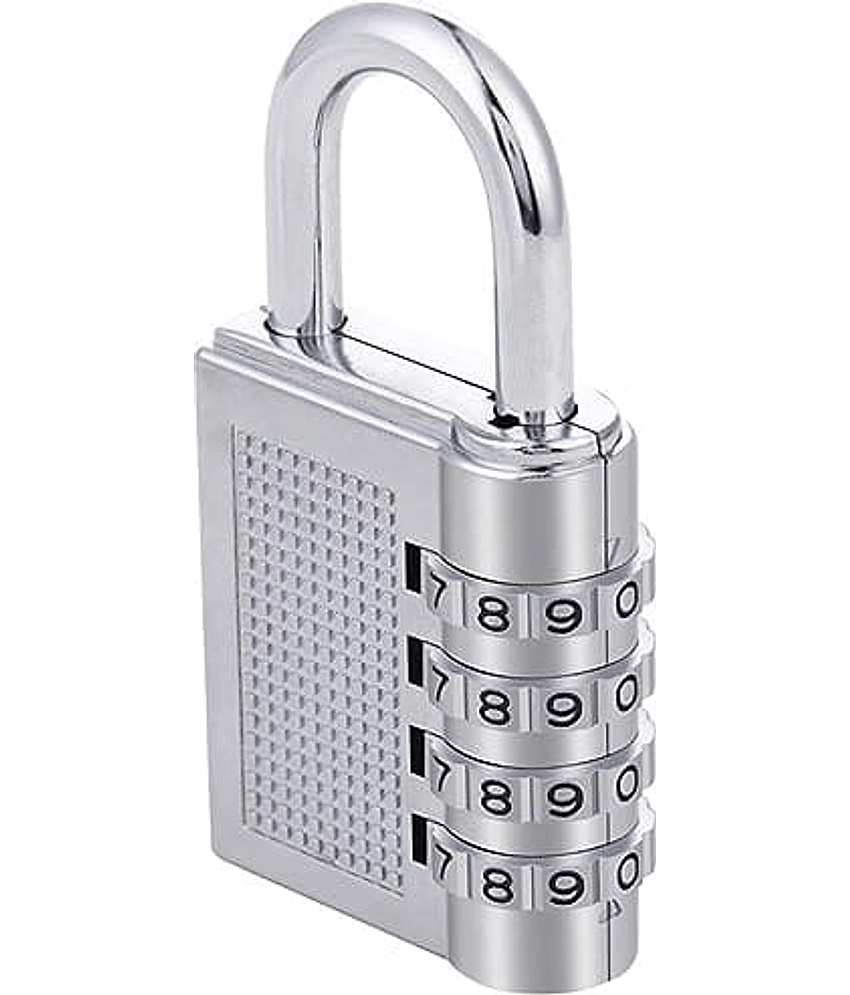 KP2® 4-Digit Safe PIN Hand Bag Shaped Combination Padlock Lock Combination Lock (Silver) Combination Lock  (Pack of 1)