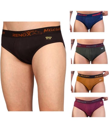 Renox Pack of 5 Cotton Briefs For Men's ( Multicolor1 )