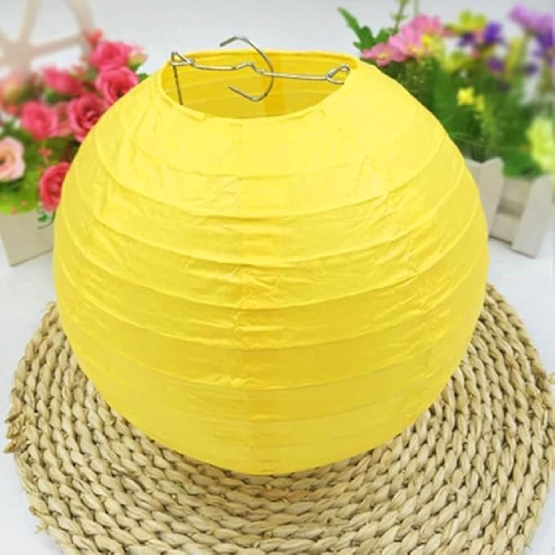 Yellow Round Paper Lantern - 10 Inches - 1PC