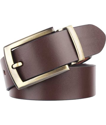 SUNSHOPPING Brown Leather Formal Belt Pack of 1