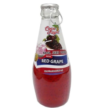 Coco Royal Red Grape Basil Seed Drink, 290 ml - Coco Royal Red Grape Basil Seed Drink, 290 ml