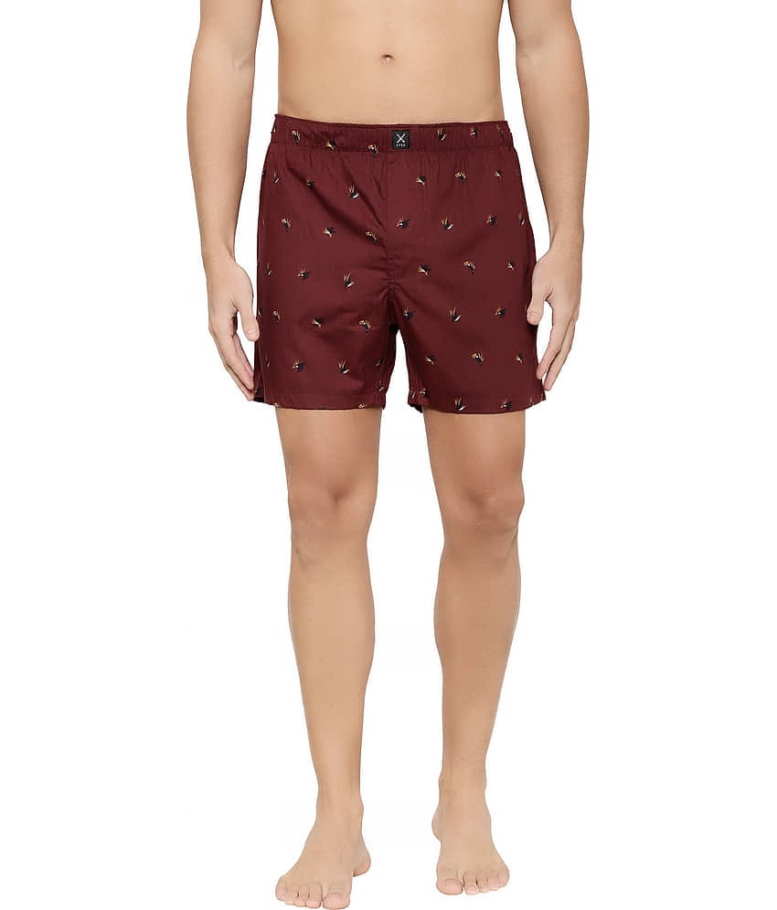 XYXX Pack of 1 Cotton Blend Boxers For Men's ( Maroon )