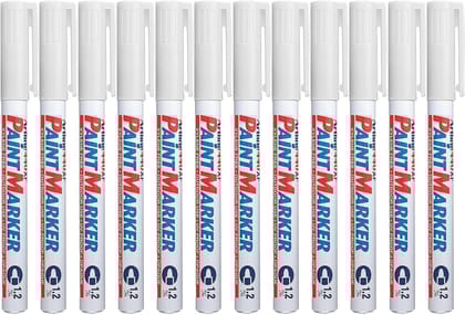 Artline 440XF Paint Markers for Wood, Plastic, and Canvas, The Ideal Waterproof Marker for Indoor/Outdoor Applications, Opaque Permanent Markers with 1.2 mm Bullet Tip, White, Pack of 12 Artline 440XF Paint Markers for Wood, Plastic, and Canvas, The Ideal Waterproof Marker for Indoor/Outdoor Applications, Opaque Permanent Markers with 1.2 mm Bullet Tip, White, Pack of 12