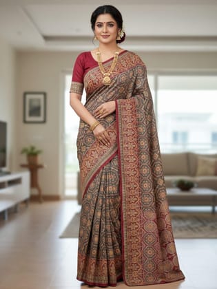Cotton Chapa Saree-Butter Silk