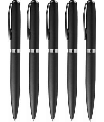 K K CROSI Metal Pen Pack of 5pcs Black Colour Ball Pen  (Pack of 5, Blue Ink)