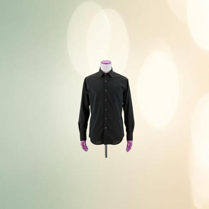 Men's Classic Black Cotton Casual Shirt | Breathable & Versatile | Everyday Wear