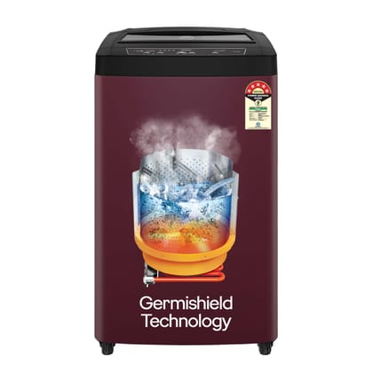 Godrej 7.5 Kg 5 Star AI Powered, Disinfects 99.9% Germs, Inbuilt Heater, Toughened Glass & Soft Shut Lid, Steel Drum Fully Automatic Top Load Washing Machine (WTEON ADR 75 5.0 PFDTG AURD, Autumn Red) Godrej 7.5 Kg 5 Star AI Powered, Disinfects 99.9% Germ