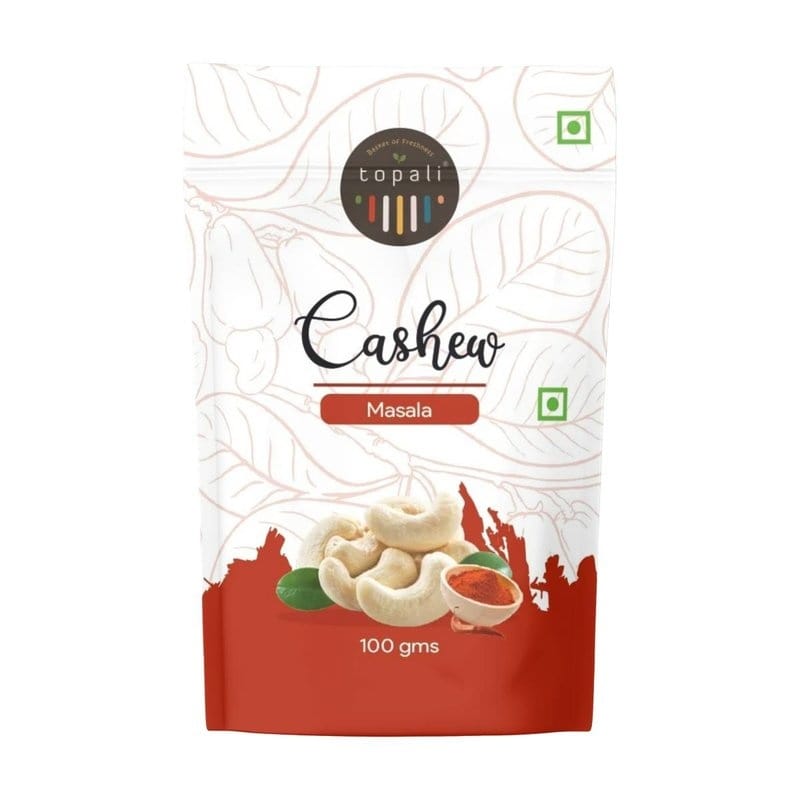 Topali Masala Flavoured Cashew (100g) | Premium Roasted Nuts | Spicy Evening Snack