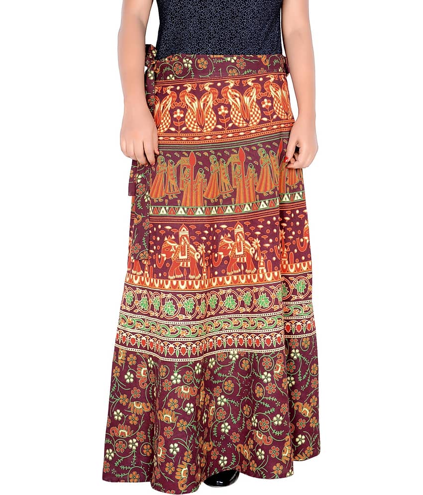 Sttoffa Cotton Wrap Skirt - Brown