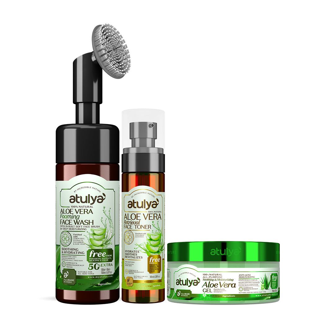 Atulya Aloe Vera Combo (Foaming Face wash + Face Toner + Gel )