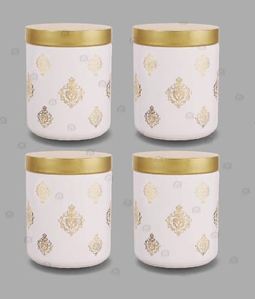 CROCO JAR Glass Gold Cookie Container ( Set of 4 )