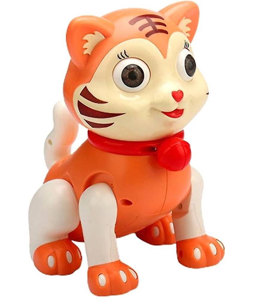 RAINBOW RIDERS Musical Cute Tiger Toy with Flashing LED Light and Cute Design for Kids and Babies, Swinging Walking Singing Toy, Gift for Birthday Christmas, Eye and Head Rotation and Music Multicolor