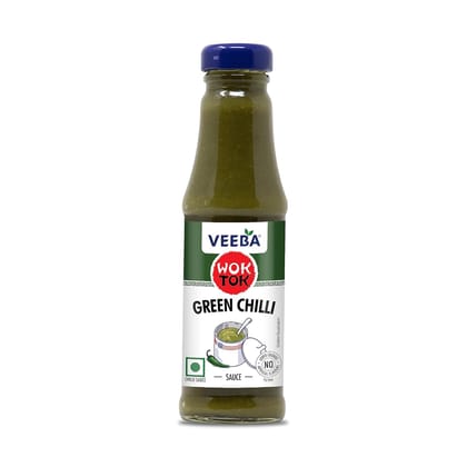 VEEBA Wok Tok Green Chilli Sauce (200Gram)|No Msg|Fat-Free|Culinary Sauce|No Added Artificial Colour Or Flavour