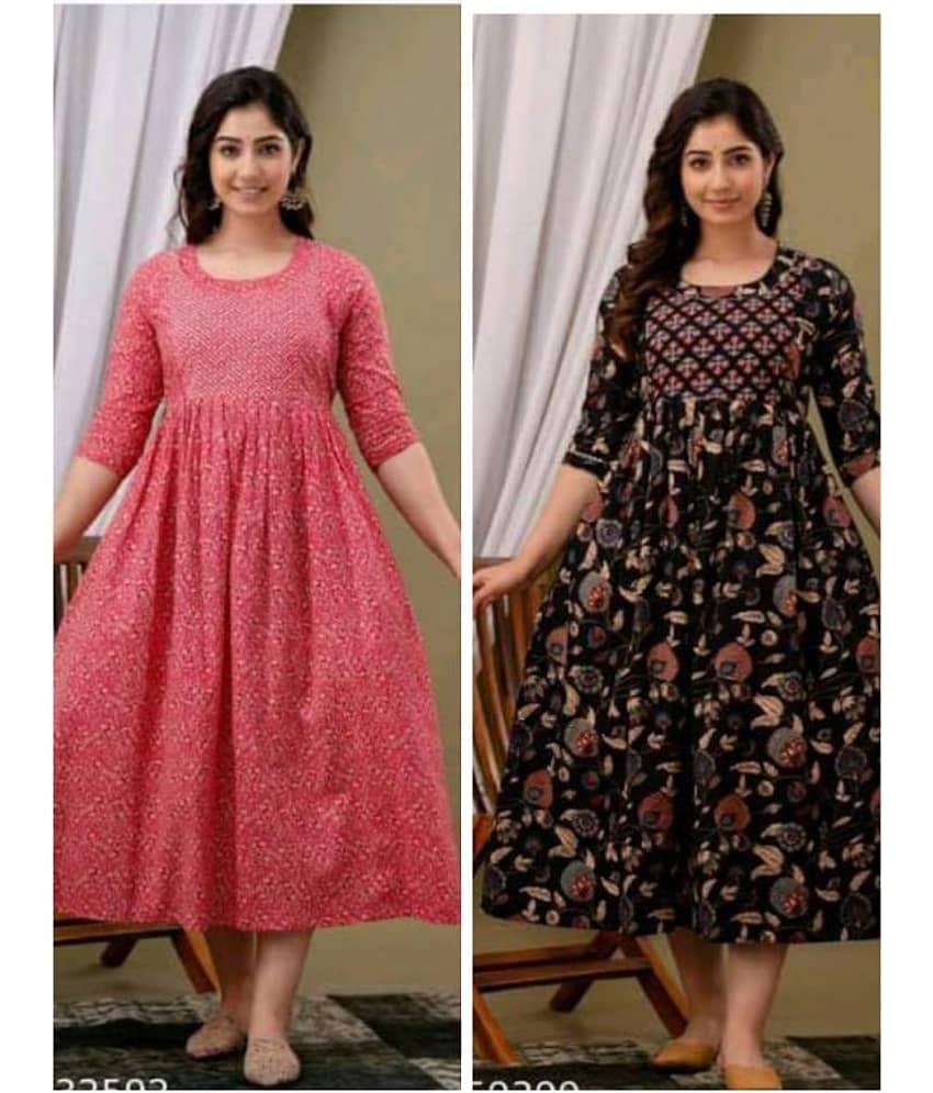 Nevisha Style Multi Color Cotton Maternity Kurta Pack of 2