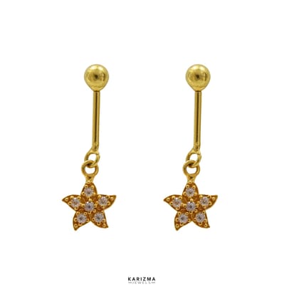 18k Real Gold Bugadi Drops & Danglers CZ Earring for Women and Girls-Pair
