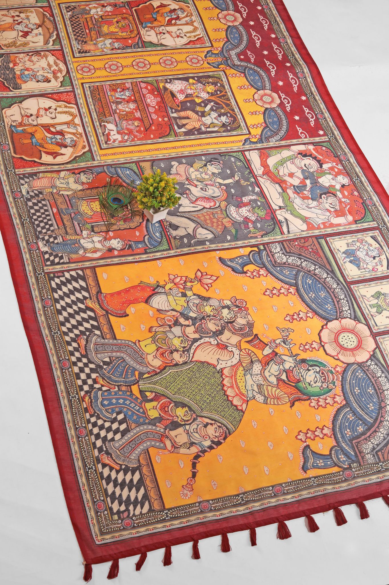 Rang Gajraj Chanderi Saree