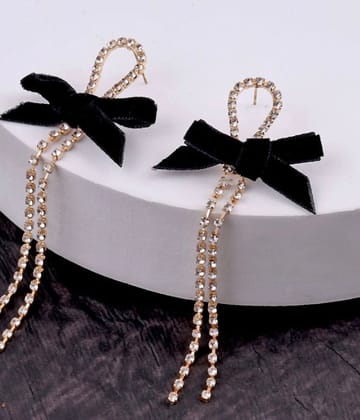 Black Bow Glitz Earrings
