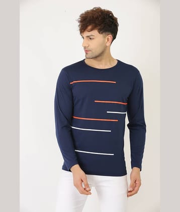 Leotude Pack of 1 Cotton Blend Regular Fit Men's T-Shirt ( Navy Blue )