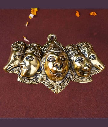 ServDharm Aluminium Punchmukhi hanuman Idol ( 10 cm )