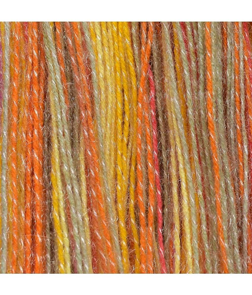 Knitting Yarn Arman Wool, Soft Fancy Wool Mango Mix 400 gm  Best Used with Knitting Needles, Soft Fancy Wool Crochet NeedlesWool Yarn for Knitting. By     X