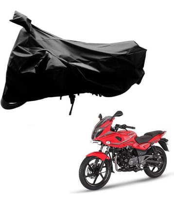 AutoRetail Dust Proof Two Wheeler Polyster Cover for Bajaj Pulsar 220 F (Mirror Pocket, Black Color)