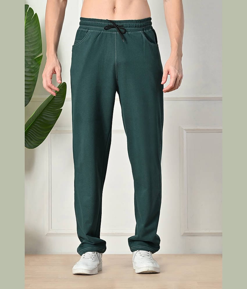 Glito Dark Green Cotton Blend Men's Trackpants ( Pack of 1 )