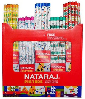 Natraj Picture Pencil (Pack of 100 Pencils 10 Sharpener)