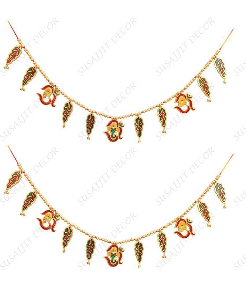 Susajjit Decor Toran/ Bandarwar white metal/ Aluminium Door Hanging Multi - Pack of 2