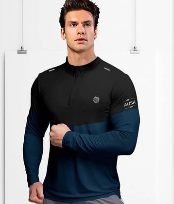 AUSK Blue Polyester Regular Fit Men's Sports T-Shirt ( Pack of 1 )