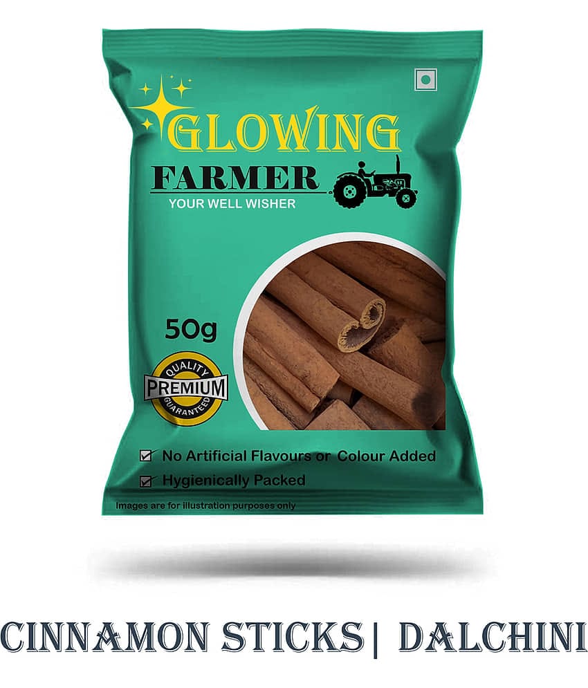 GLOWING FARMER Cinnamon Sticks | Dalchini (Sabut) Whole Spices 50 gm