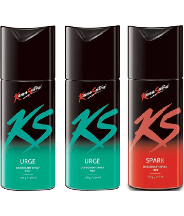 KS 2 URGE DEODORANTS AND 1 SPARK DEODORANT (150ML EACH, PACK OF 3)