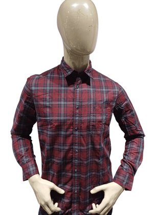 Mens Red Check full Sleeve Casual Shirt-ITMSH08138 RED / Red / XL