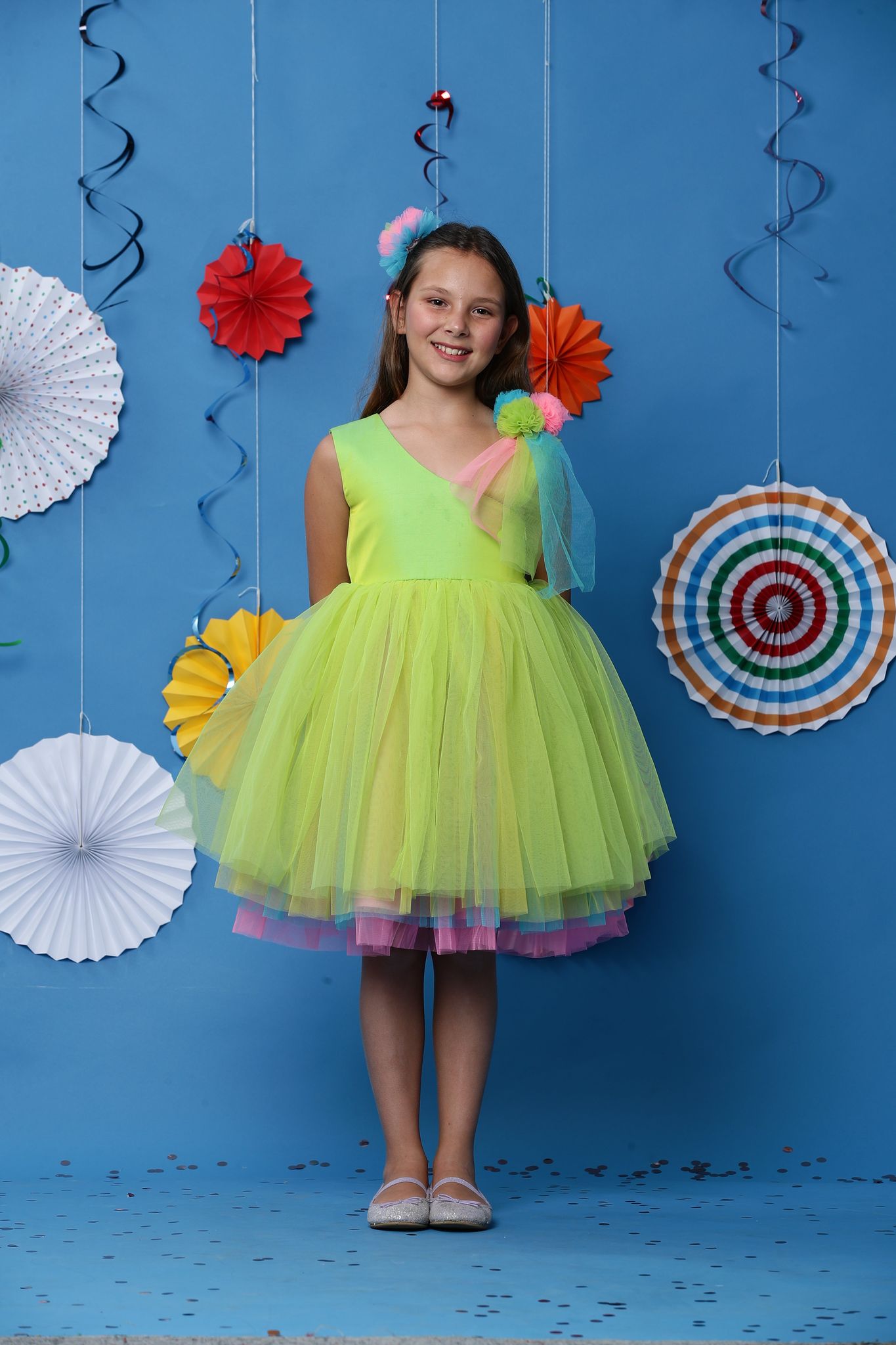 Playful Neon Dress-6-12 months
